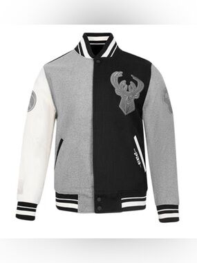 Pro Standard Reverse Terry Milwaukee Bucks Varsity Wool Jacket size L